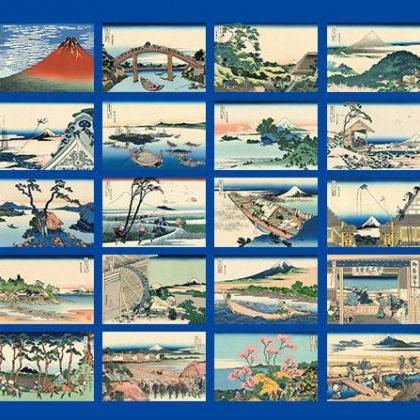 36 Scenes Of Fuji Mountain Postcards Collection..