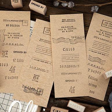Post Office Series Wooden Stamp Set | Rubber..