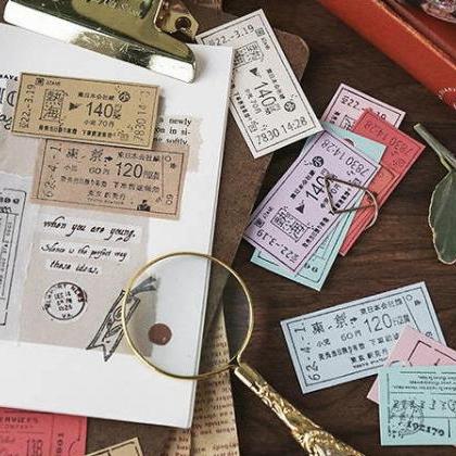 Vintage Travel Ticket Wooden Stamp Set | Old..