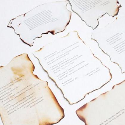 Poems in Burnt Paper Postcards Coll..