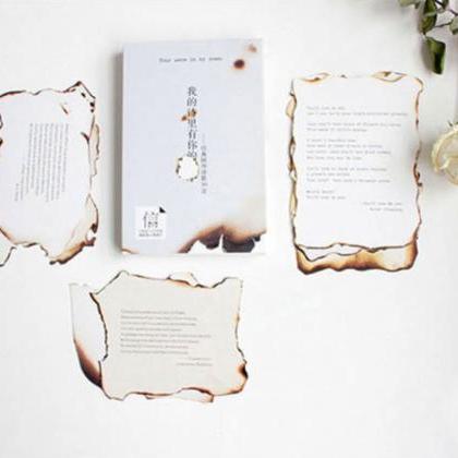 Poems in Burnt Paper Postcards Coll..