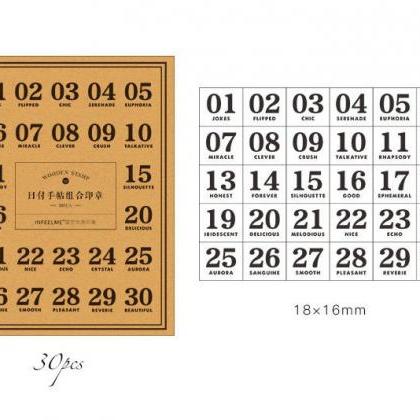 Time Digital English Number Stamp Collection |..