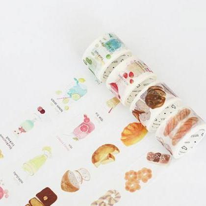 Foodie Washi Tapes Set Xl 30mm | Hand Drawing..