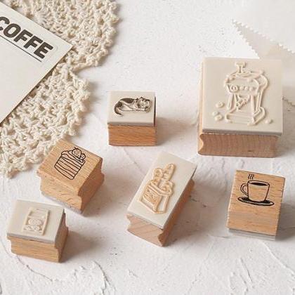 Coffee Shop Wooden Stamp Set Collec..