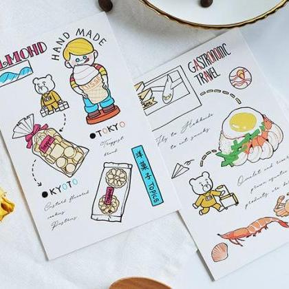 Cartoon Gourmet Postcard Collection (30pc) | Food..