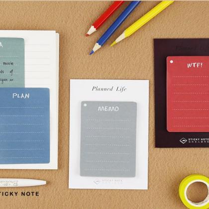Four Colors Sticky Notes Set | Idea Memo Note |..