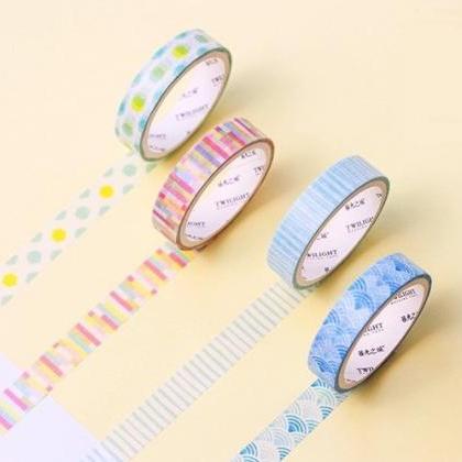 Colorful Washi Tapes Set Of 4 | Masking Washi Tape..