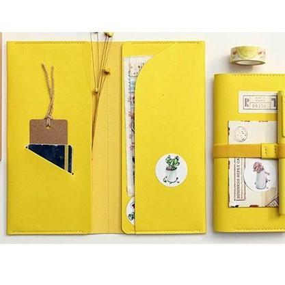 Refillable Notebook With Pen Holder - Yellow /..