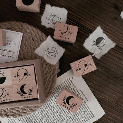 Moon Phase Wooden Stamp Set | Moon ..