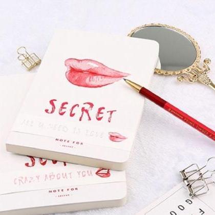Red Lipstick Notebook Collection | Water Color Lip..