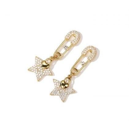 Safety Pin Earrings | Handmade Earrings | Star..