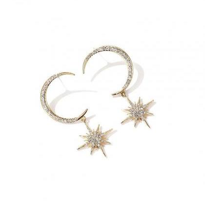 Gold Moon Earrings Star Earrings | Handmade..