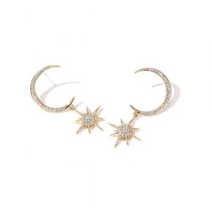 Gold Moon Earrings Star Earrings | Handmade..