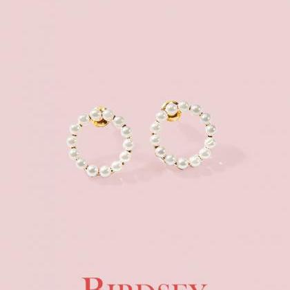Pearls Ring Earrings | Handmade Earrings | Circle..