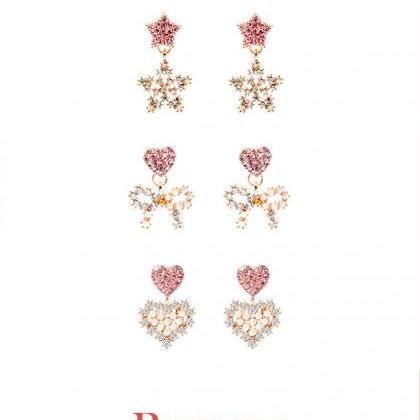 Sparkling Drop Earrings | Star Earrings | Heart..