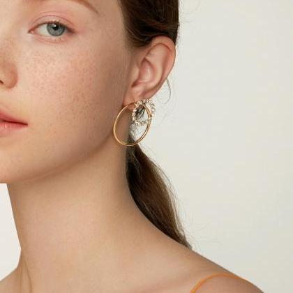 Twinkle Overlapping Earrings | Double Circle..