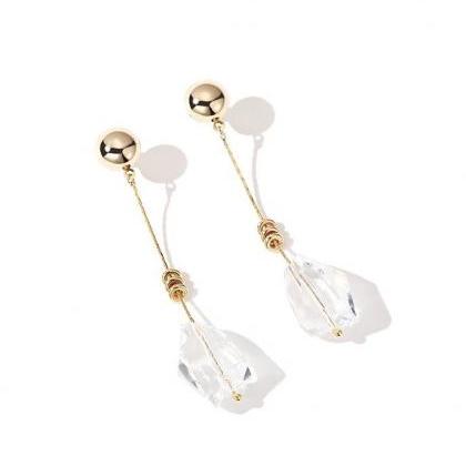 Crystal Stone Earrings | Simple Drop Earrings |..