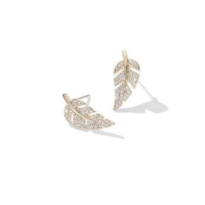 Gold Leaf Earrings | Handmade Earrings | Gold Stud..