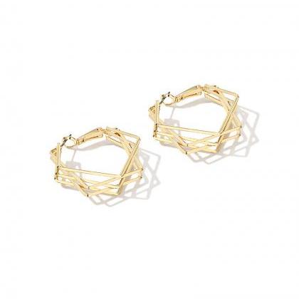 Octagram Earrings | Gold Star Earrings | Handmade..