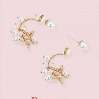Pearl Stunning Star Earrings | Gold Earrings |..