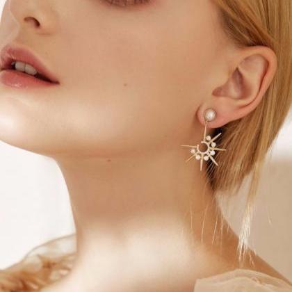 Pearl Star Earrings Dangle | Handmade Earrings |..