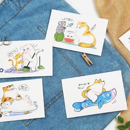 Cute Cartoon Animal Postcards Colle..