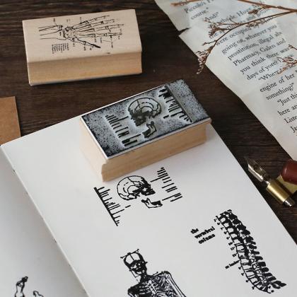 Bones Wooden Stamp Set | Halloween Stamp | Skull..