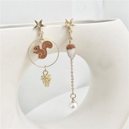 Cute Squirrel Dangle Earrings | Korean Style Cute..