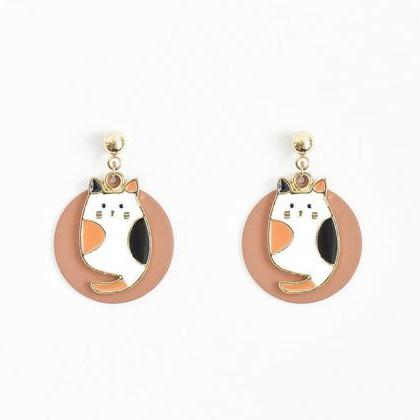 Calico Cat Earrings | Fat Cat Earri..