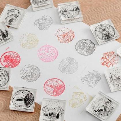 Twelve Starry Night Acrylic Stamp Set | Universe..