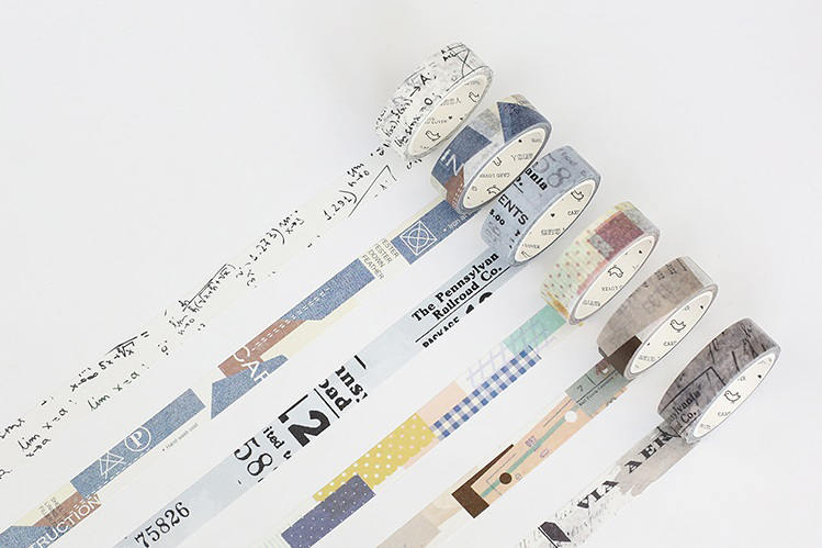 Collage Washi Tape Collection | Patchwork Washi Masking Tapes | Notes Washi Tape Set | Printing Masking Tape | Art Washi Tape | Planner Tape