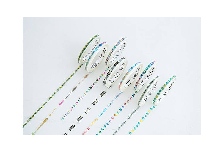 Line & Border Washi Tape Collection Slim | Functional Pattern Masking Tape | Washi Tapes Set | Boxed Masking Tapes | Deco Masking Sticker