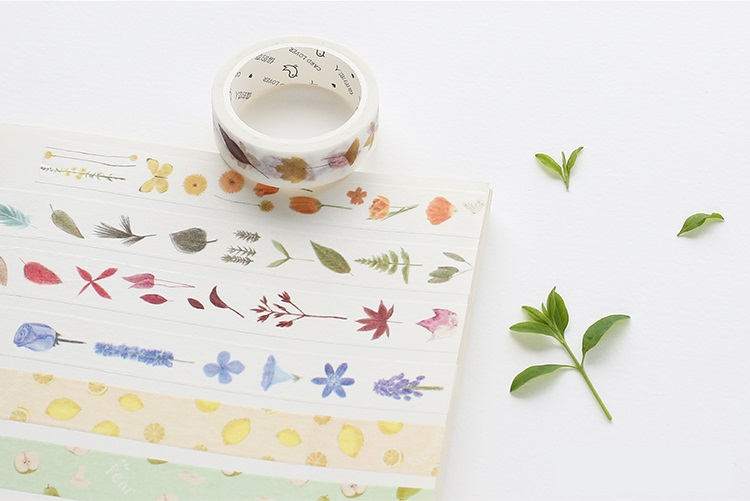 Four Seasons Washi Tape | Flowers Masking Tape | Seasonal Plants Japan Washi MT | Spring Summer Washi Tape Set | Winter Autumn Masking Tapes