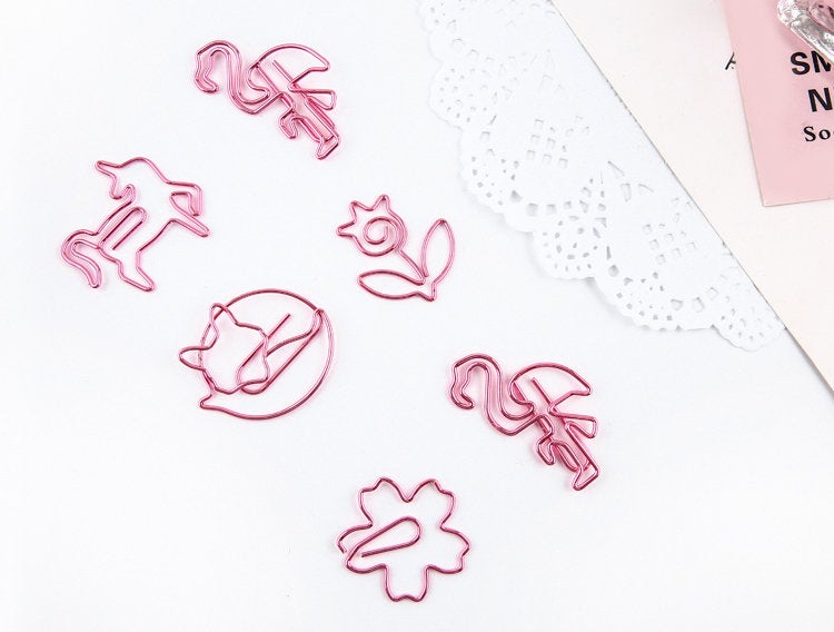 Creative Boxed Paper Clip | Little Prince Planet Paperclip | Flamingo Paper Clip | Japan Paper Clip | Unique Paper Clip| Shape Bookmark clip