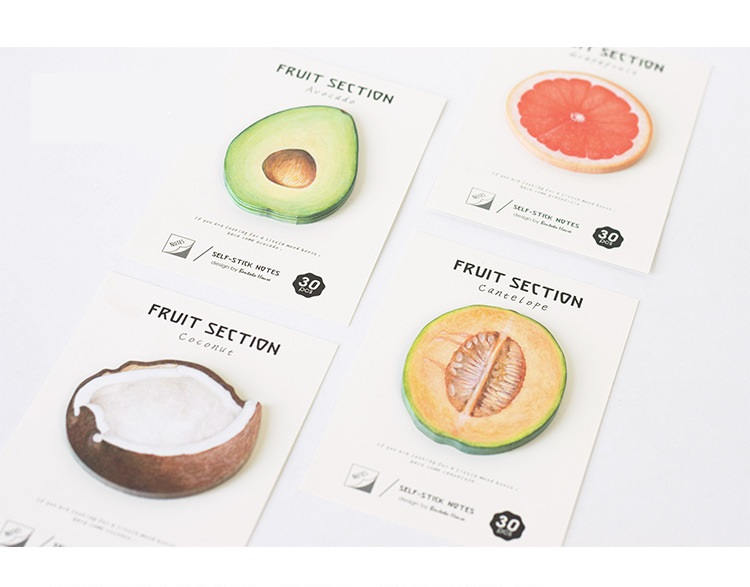 Realistic Fruit Sticky Notes | Fruit Memo Notes | Summer Fruit Sticky Notes |Hand drawing Fruit Memo Pad |Fresh Fruit Notepad Adhesive paper