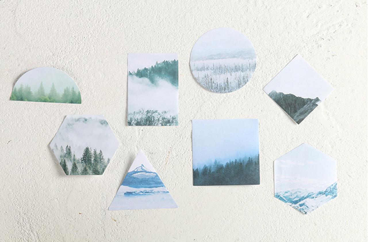 Forest Landscape Sticky Notes Memo | Snow Hill Memo Pad | Mountain Memo Set | Triangle Sticky Memo Note | Creative Memo Green Tree Stickies