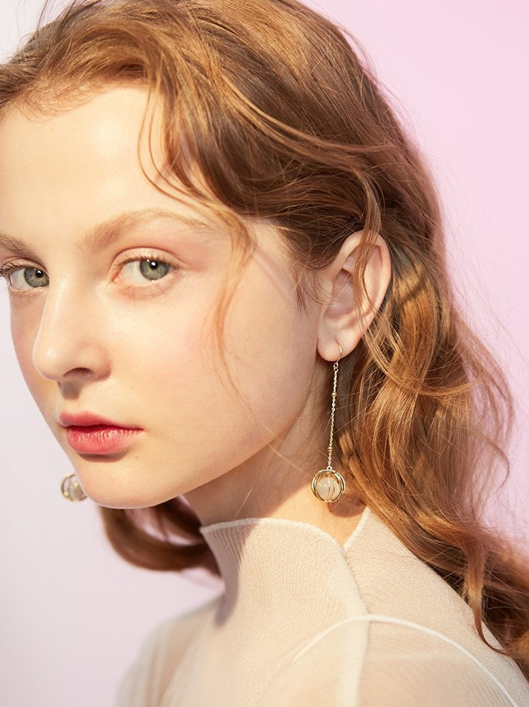 Cat Eye Earrings | Glass Earrings Crystal | Handmade Earrings Jacket Ear | Bubble Earrings Ball | Marble Earrings | Transparent Earrings