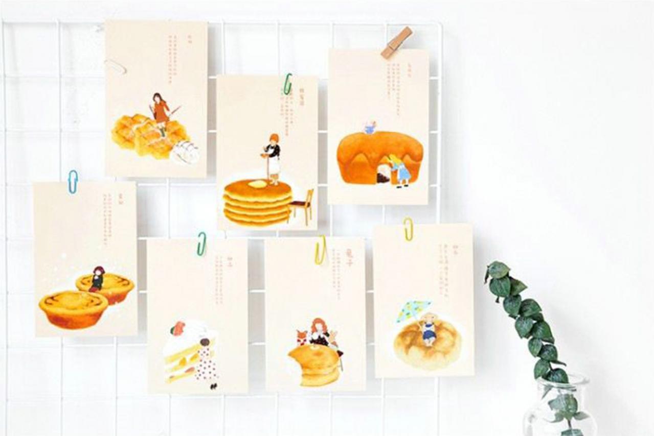 All about Eating Postcard Collection (30pc) | Realistic Food Post Cards Set | Hand Drawing Greeting Card | Foodie Post Card | Food Card Memo