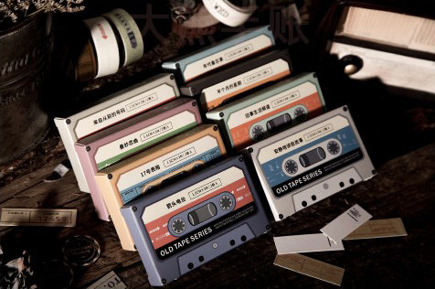 Old Cassette Box Washi Tape Collection | Vintage Washi Masking Tapes | Notes Washi Tape Set | Printing Masking Tape | Staves Art WashiTape |