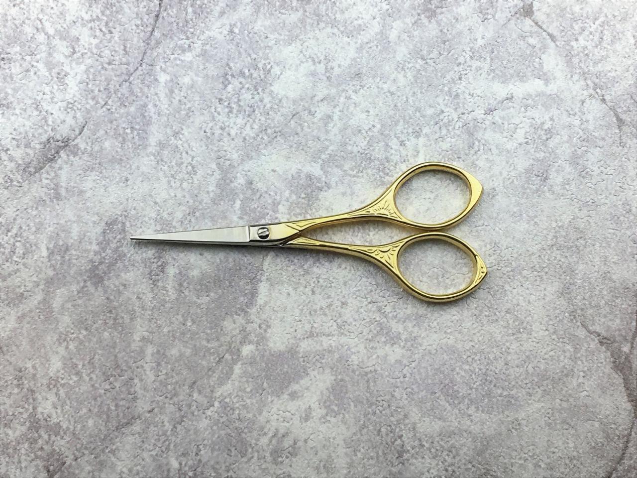 Vintage Elegant Embossing Gold Scissors | Ornate Scissors | Victorian Gold Scissors | Victoria Style Scissors | Vintage Paper Craft Scissors