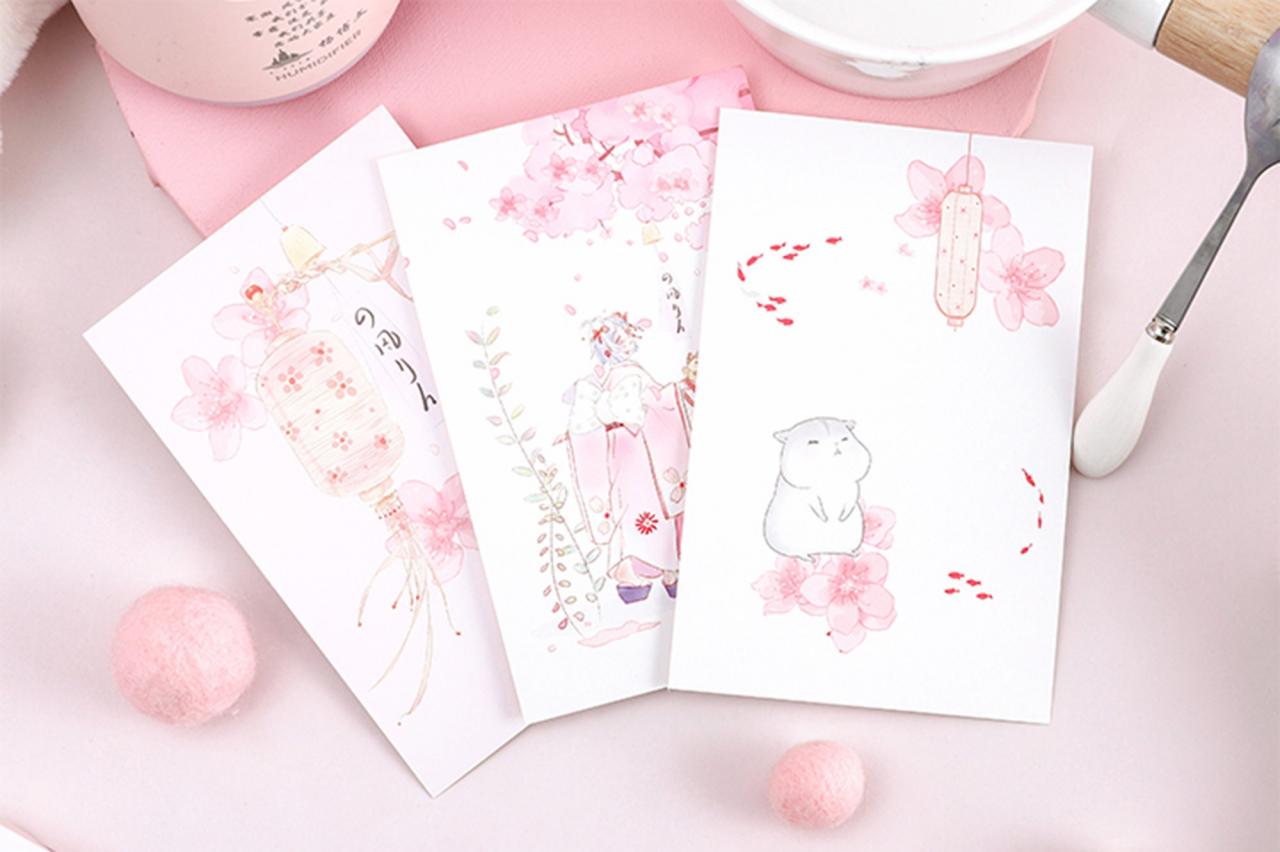 Japan Hamster Postcards Collection (30pc) | Puppy Post Cards Set | Hand Drawing Hamster Post Cards | Cute Postcards | Hamster Shaped Cards