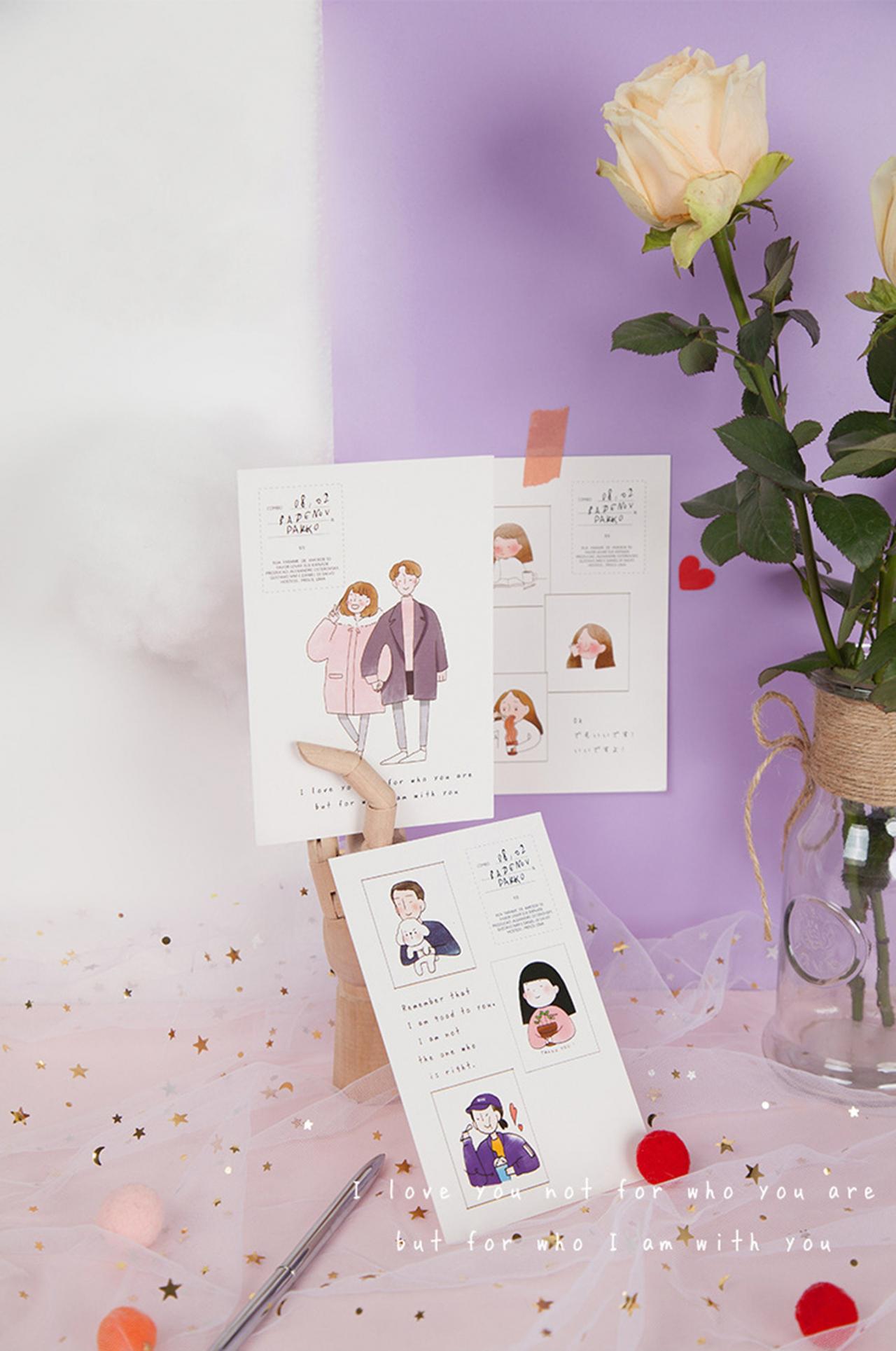 You Are My World Postcard Collection (30pc) | Confidante Lover Post Card Set | Hand Drawing Greeting Card | Engagement Propose PostCard |