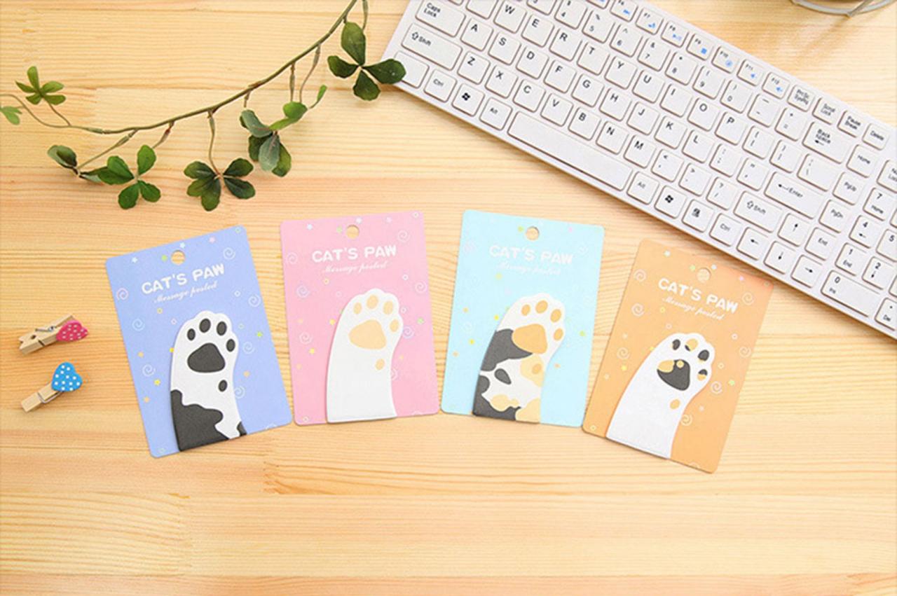Cats Paw Message Posted Notes Collection | Kitty Memo Notes | Cat Claws Sticky Notes | Cat Hands Memo Pad | Cute Kitten Notepad Cat Stickies