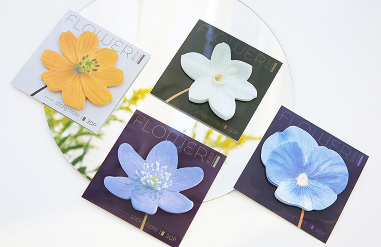 Realistic Flower Sticky Notes | Orchid Memo Notes | Yellow Orchid Sticky Notes | Hand drawing Memo Pad | Fresh Flower Notepad Adhesive paper
