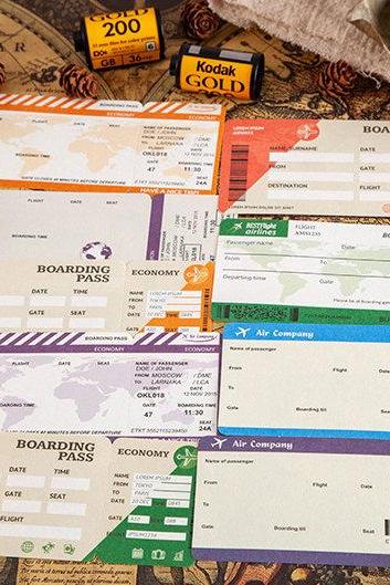Boarding Pass Memo Pad Collection | Flight Ticket Memo Notepad | Airline Notes Pack | Tearable Notes | Airplane Memo Note Modern Memo Design