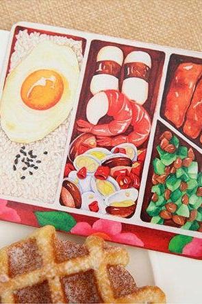 Bento Postcard Collection (30pc) | Realistic Food Post Cards Set | Hand Drawing Greeting Card | Foodie Post Card | Lunchbox Shaped Card Memo