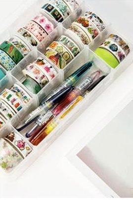 Washi Tape Storage Box | Masking Tapes Divider | Washi Mt Compartments Holder | Washi Masking Tape Plastic Box |washi Tapes Arrangement Case