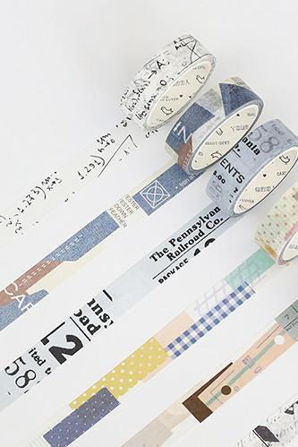 Collage Washi Tape Collection | Patchwork Washi Masking Tapes | Notes Washi Tape Set | Printing Masking Tape | Art Washi Tape | Planner Tape