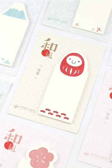 Iconic Japan Sticky Notes Collection | Japanese Style Memo Notes | Fuji Sticky Memo Pack | Torii Notepad Memo Sets | Daruma Memo Japan Style