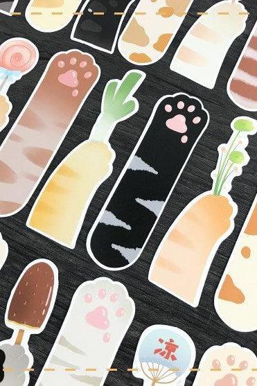 Cat Paws Bookmarks Box Set - 30pc | Claws Bookmark | Kawaii Bookmark Pet | Cute Animals bookmarks collection | Kitty Hand Bookmark Japan